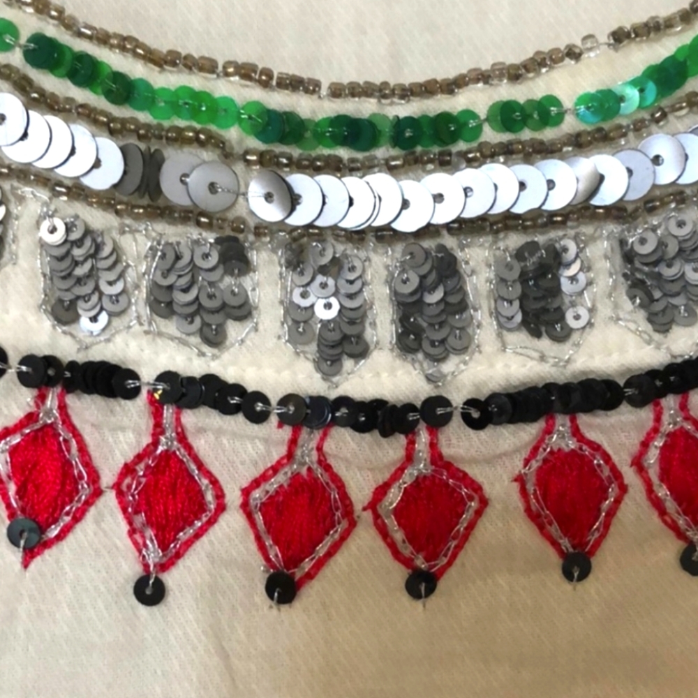 Revolve Raga Embroidered Crop Top Tassels Fringe XS - Picture 3 of 8